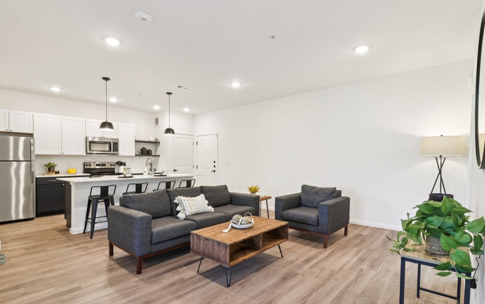 B1 - 2 bedroom floorplan layout with 2 bathrooms and 1018 square feet (Living 
)